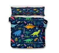 Parure de lit avec Housse de Couette 3D Dinosaure Animal Hommes Jeunes Garçons Enfants Simple/Double/King Housse de Couette et Taies d'oreiller (Style 5#, 220x240cm)