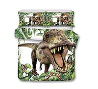 Parure de lit avec Housse de Couette 3D Dinosaure Animal Hommes Jeunes Garçons Enfants Simple/Double/King Housse de Couette et Taies d'oreiller (Style 1#, 220x240cm)
