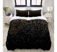 Parure De Lit Avec Housse De Couette En Microfibre,Particules De Champagne Golden Glitter Sparkle Bubbles,Sets De Housse De Couette Xcm+ Taie D'oreiller Xcm