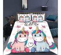 Parure De Lit Avec Housse De Couette Et Imprimé 3d, Motif Licorne Et Animaux De Dessin Anime, Pour Chambre D'enfant, Adolescente, Fille