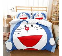 Parure De Lit Avec Housse De Couette Et Imprime Chat 3d Doraemon, Motif Exquis, Pour Jeunes Enfants, Filles Et Garcon S, Cadeau