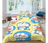 Parure De Lit Avec Housse De Couette Et Imprime Chat 3d Doraemon, Motif Exquis, Pour Jeunes Enfants, Filles Et Garcon S, Cadeau