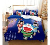 Parure De Lit Avec Housse De Couette Et Imprime Chat 3d Doraemon, Motif Exquis, Pour Jeunes Enfants, Filles Et Garcon S, Cadeau