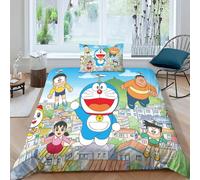 Parure De Lit Avec Housse De Couette Et Imprime Chat 3d Doraemon, Motif Exquis, Pour Jeunes Enfants, Filles Et Garcon S, Cadeau