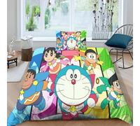 Parure De Lit Avec Housse De Couette Et Imprime Chat 3d Doraemon, Motif Exquis, Pour Jeunes Enfants, Filles Et Garcon S, Cadeau