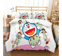 Parure De Lit Avec Housse De Couette Et Imprime Chat 3d Doraemon, Motif Exquis, Pour Jeunes Enfants, Filles Et Garcon S, Cadeau