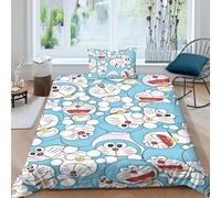 Parure De Lit Avec Housse De Couette Et Imprime Chat 3d Doraemon, Motif Exquis, Pour Jeunes Enfants, Filles Et Garcon S, Cadeau