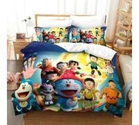 Parure De Lit Avec Housse De Couette Et Imprime Chat 3d Doraemon, Motif Exquis, Pour Jeunes Enfants, Filles Et Garcon S, Cadeau