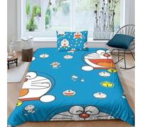Parure De Lit Avec Housse De Couette Et Imprime Chat 3d Doraemon, Motif Exquis, Pour Jeunes Enfants, Filles Et Garcon S, Cadeau