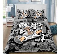 Parure De Lit Avec Housse De Couette Et Imprime Numérique 3d Pirate D. Luffy, Cadeau Idéal Pour Fille Et Garcon