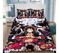Parure De Lit Avec Housse De Couette Et Imprime Numérique 3d Pirate D. Luffy, Cadeau Idéal Pour Fille Et Garcon