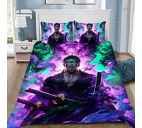 Parure De Lit Avec Housse De Couette Et Imprime Numérique 3d Pirate D. Luffy, Cadeau Idéal Pour Fille Et Garcon