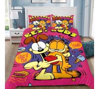 Parure De Lit Avec Housse De Couette Et Motif Chat 3d, Motif Dessin Anime G-Garfield, Impression Numérique, Cadeau Idéal Pour Fille Et Garcon