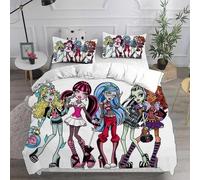 Parure De Lit Avec Housse De Couette Et Motif De Dessin Anime Monster High En 3d, Impression Numérique, Cadeau Idéal Pour Garcon S Et Filles