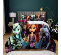 Parure De Lit Avec Housse De Couette Et Motif De Dessin Anime Monster High En 3d, Impression Numérique, Cadeau Idéal Pour Garcon S Et Filles