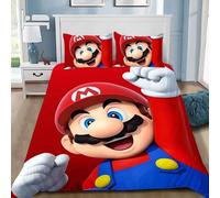 Parure De Lit Avec Housse De Couette Et Motif Dessin Anime Super Mario 3d, Cadeau Idéal Pour Jeunes Filles Et Garcon S