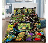 Parure De Lit Avec Housse De Couette Et Motif Tortues De Dessin Anime 3d N-Ninja, Impression Numérique, Cadeau Idéal Pour Filles Et Garcon S