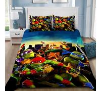 Parure De Lit Avec Housse De Couette Et Motif Tortues De Dessin Anime 3d N-Ninja, Impression Numérique, Cadeau Idéal Pour Filles Et Garcon S