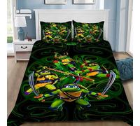 Parure De Lit Avec Housse De Couette Et Motif Tortues De Dessin Anime 3d N-Ninja, Impression Numérique, Cadeau Idéal Pour Filles Et Garcon S