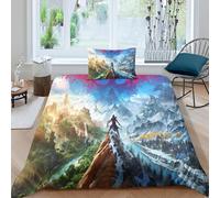 Parure De Lit Avec Housse De Couette Et Taie D'oreiller Call Of Duty, Motif Dessin Anime, Facile D'entretien, Motif Call Of Duty, Motif Simple, Impression Numérique Horizon, Avec T