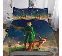 Parure De Lit avec Housse De Couette Et Taie d'oreiller -Le Petit Prince Impression 3D - en Microfibre,avec Housse De Couette - pour Adolescents, Garçons, Filles Double（200x200cm）