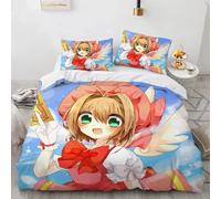 Parure De Lit Avec Housse De Couette Et Taie D'oreiller Motif Cardcaptor Sakura, Pour Lit Simple, Double Ou King Size, 2 Ou 3 Pieces