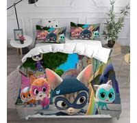 Parure De Lit Avec Housse De Couette Et Taie D'oreiller Motif Chat Mignon Super Kitties