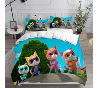 Parure De Lit Avec Housse De Couette Et Taie D'oreiller Motif Chat Mignon Super Kitties