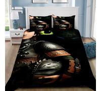 Parure De Lit Avec Housse De Couette Et Taie D'oreiller Motif Dragons En 3d