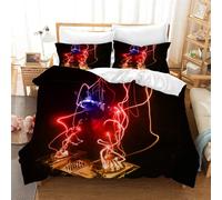 Parure De Lit Avec Housse De Couette Et Taie D'oreiller, Motif Graffiti, Motif Dj Et Notes De Musique, Multicolore, Toutes Saisons