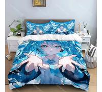 Parure De Lit Avec Housse De Couette Et Taie D'oreiller Motif Hatsune Miku