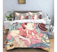 Parure De Lit Avec Housse De Couette Et Taie D'oreiller Motif Hatsune Miku