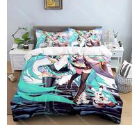 Parure De Lit Avec Housse De Couette Et Taie D'oreiller Motif Hatsune Miku