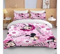 Parure De Lit Avec Housse De Couette Et Taie D'oreiller Motif Minnie Mouse, 2/3 Pieces, Pour Lit Double Et Queen Size