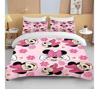Parure De Lit Avec Housse De Couette Et Taie D'oreiller Motif Minnie Mouse, 2/3 Pieces, Pour Lit Double Et Queen Size