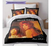Parure De Lit Avec Housse De Couette Et Taie D'oreiller, Motif Mylène Farmer, Decoration De Chambre À Coucher, Douce Et Personnalisée, Pour Noël, Halloween, Noël, Cadeau