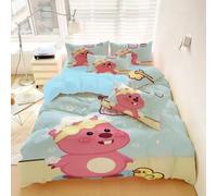 Parure De Lit Avec Housse De Couette Et Taie D'oreiller Motif Pingouin De Dessin Anime Pororo Pour Chambre De Garcon Et Fille, Decoration Pour Enfants, Cadeau Pour Une Personne, Un Double Ou Un King S