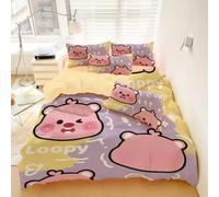 Parure De Lit Avec Housse De Couette Et Taie D'oreiller Motif Pingouin De Dessin Anime Pororo Pour Chambre De Garcon Et Fille, Decoration Pour Enfants, Cadeau Pour Une Personne, Un Double Ou Un King S