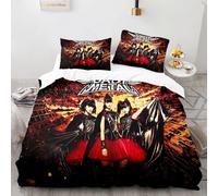 Parure De Lit Avec Housse De Couette Et Taie D'oreiller, Motif Rock Ac Dc, Motif 3d, Motif Musique, Pour Lit Double, Queen Et King Size