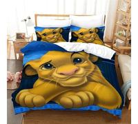 Parure De Lit Avec Housse De Couette Et Taie D'oreiller Motif Roi Lion Simba
