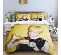 Parure De Lit Avec Housse De Couette Et Taie D'oreiller, Style Kpop, Groupe De Chanteurs Coréens Jung Kook Suga Jimin, Taille King/Queen