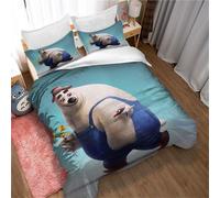 Parure De Lit Avec Housse De Couette Et Taies D'oreiller, Motif Animaux 3d, Motif Anime Chic, Impression Numérique, Réaliste, Fermeture Éclair, Couvre-Lit En Microfibre Ultra Doux