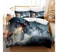 Parure De Lit Avec Housse De Couette Et Taies D'oreiller, Motif Mech Warrior, Gundam, Multicolore, Toutes Saisons