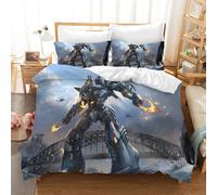 Parure De Lit Avec Housse De Couette Et Taies D'oreiller, Motif Mech Warrior, Gundam, Multicolore, Toutes Saisons