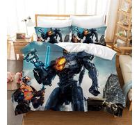 Parure De Lit Avec Housse De Couette Et Taies D'oreiller, Motif Mech Warrior, Gundam, Multicolore, Toutes Saisons