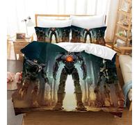 Parure De Lit Avec Housse De Couette Et Taies D'oreiller, Motif Mech Warrior, Gundam, Multicolore, Toutes Saisons