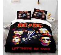 Parure De Lit Avec Housse De Couette Et Taies D'oreiller, Motif Musical Ac/Dc Australien, Pour Lit Double, Double, Queen Et King Size, Livraison Directe