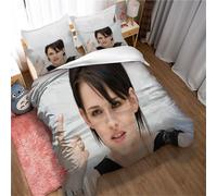 Parure De Lit Avec Housse De Couette Kristen Stewart, Ideale Pour Les Jeunes Filles Et Les Enfants, Avec 2 Taies D'oreiller Et Fermeture Éclair Dissimulée. Image