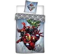 AVG Parure de lit Avengers Marvel – Microfibre Polyester Bleu 140 x 200 cm – Sous licence officielle