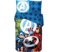 Parure de Lit Avengers pour Enfant, Housse de Couette Réversible 140x200 cm, Taie d'oreiller 63x63 cm, 100% Coton (Housse de Couette Avengers)